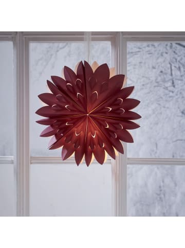MARELIDA Papierstern Leuchtstern mit Band hängend D: 40cm in rot
