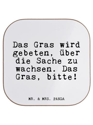 Mr. & Mrs. Panda Coaster Das Gras wird gebeten,... mit Spruch in Weiß