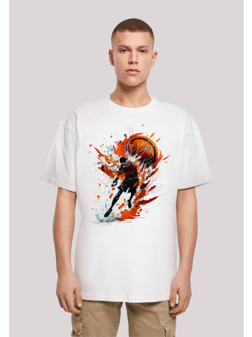 F4NT4STIC T-Shirt Basketball Splash Sport OVERSIZE TEE in weiß
