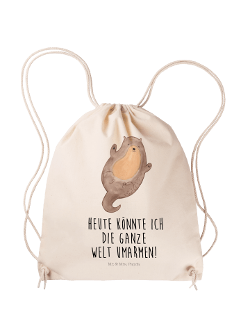 Mr. & Mrs. Panda Beutel Otter Umarmen mit Spruch in Creme