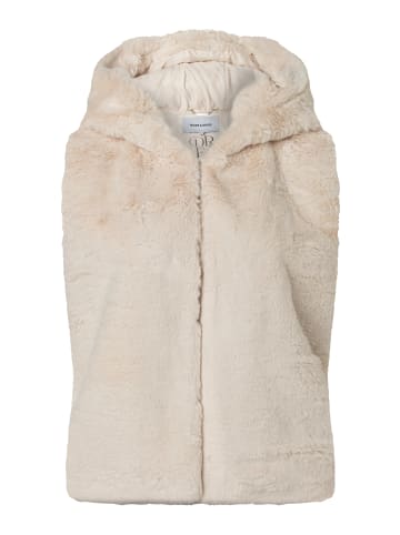 More & More kuschelige Teddy-Weste, Kapuze in powder cream