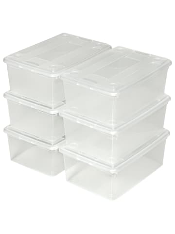 tectake 12er-Set Schuhbox mit Deckel, 33 x 23 x 12 cm