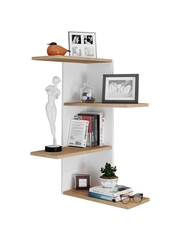 ebuy24 Regal Balos Ablagen Weiß 45 x 45 cm