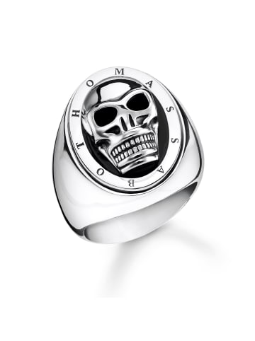 Thomas Sabo Ring Totenkopf in silber, schwarz