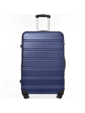 ABRIHOME Hartschalen Koffer mit 4 Universalrad Rollen und Schloss 74.5cm, Blau