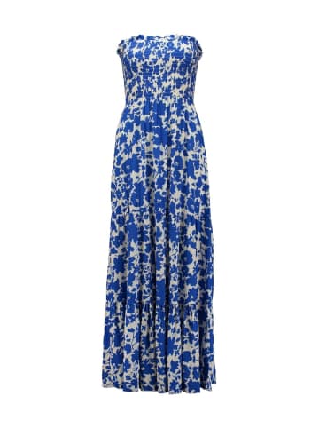 Hailys Gesmoktes Maxikleid in Blau Weiß