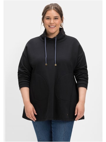 sheego Sweatshirt in schwarz