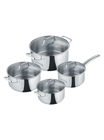 Berndes Berndes Topfset "b.urban" 4-teilig aus Edelstahl inkl. Glasdeckeln in poliert