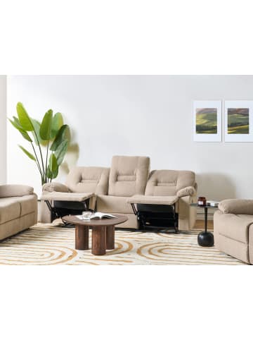 Beliani 3-Sitzer Sofa BERGEN in Beige/Schwarz - (W) 204 x (H) 101 x (L) 73 cm