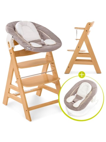 Hauck Alpha Plus Natur Newborn Set - 3-tlg. Hochstuhl in beige