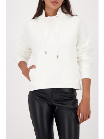 monari Pullover aus Viskose mit gestrickten Ärmeln in Off-White