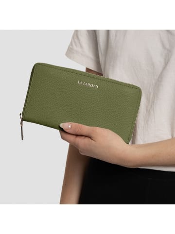 Lazarotti Bologna Leather XL Zip-Around Geldbörse Leder 19 cm in olive