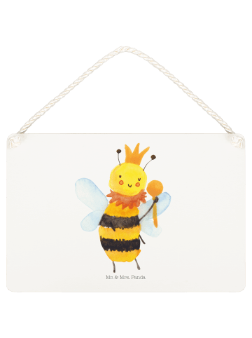 Mr. & Mrs. Panda Schild Biene König ohne Spruch in Weiß