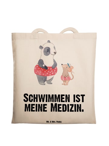 Mr. & Mrs. Panda Tragetasche Otter Schwimmen mit Spruch in Creme