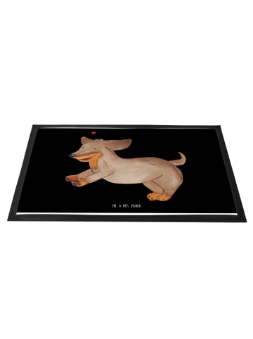 Mr. & Mrs. Panda Schmutzmatte Hund Dackel ohne Spruch in Schwarz