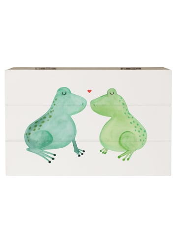 Mr. & Mrs. Panda Holzkiste Frosch Liebe ohne Spruch in Weiß