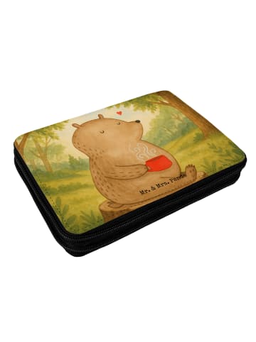 Mr. & Mrs. Panda Mäppchen Bär Kaffee Design ohne Spruch in Weiß