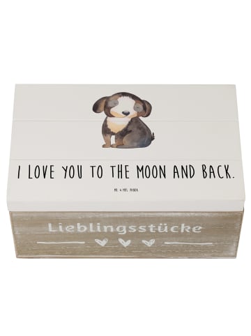 Mr. & Mrs. Panda Aufbewahrungsbox Hund Entspannen mit Spruch in Weiß