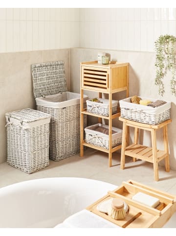 Beliani 1er-Set Wäschekörbe ELLA in Grau/Weiß