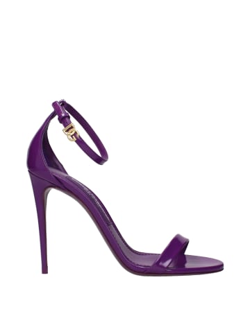 Dolce & Gabbana Lila Leder Stiletto Absatz Sandalen