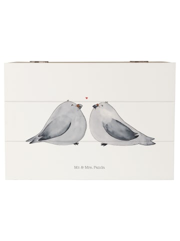 Mr. & Mrs. Panda Aufbewahrungsbox Tauben Liebe ohne Spruch in Weiß