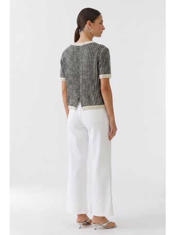 Oui Pullover in white blue