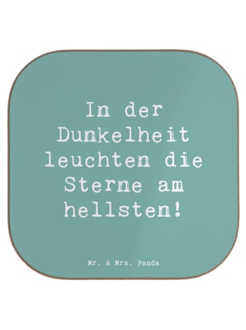 Mr. & Mrs. Panda Tisch-Untersetzer Spruch Angst vor Dunkelheit ü... in Meeresbrise