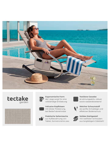 tectake ergonomische Sonnenliege, Belastbarkeit 120 kg, 62 x 146 x 92 cm