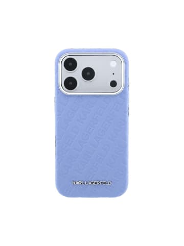 COFI 1453 Karl Lagerfeld Grained Allover Logo Metal iPhone 18 Pro / 17 in Blau