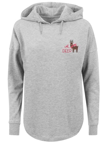 F4NT4STIC Oversized Hoodie Christmas Deer in grau