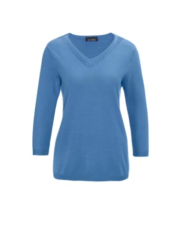 GOLDNER Strickpullover in jeansblau