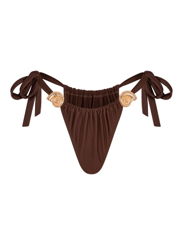 Moda Minx Bikinihose Nautilius Shell Ruched Tie Side Bikini Bottoms in brown