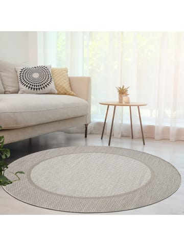 KADIMA DESIGN Teppich Kurzflor Bordüre Wohnzimmer in Beige
