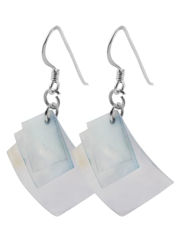 Adeliás Damen Ohrringe – Ohrhänger aus 925 Silber mit Perlmutt in silber