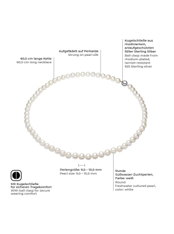 Valero Pearls Kette aus Sterling Silber mit Süßwasser-Zuchtperle in weiß