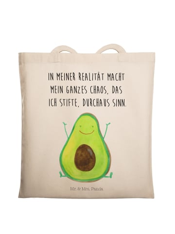 Mr. & Mrs. Panda Umhängetasche Avocado Glücklich mit Spruch in Creme