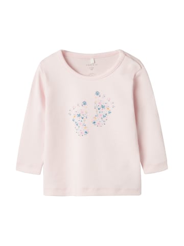 name it Baby Longsleeve für Mädchen mit Blumenprint in Rosa