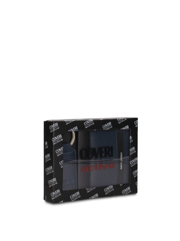 Enrico Coveri Geldbörsen- und Schlüsselanhänger-Set in BLU