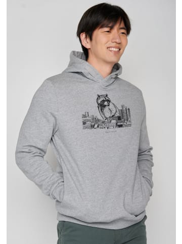 GreenBomb Hoodie Animal Raccoon City in Heidekraut Grau