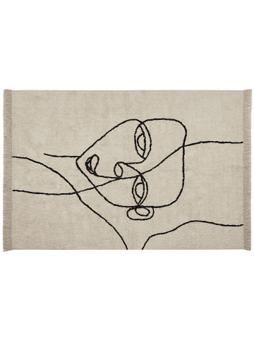 Beliani Kurzflor NURU in Beige/Schwarz - (W) 160 x (H) 1.2 x (L) 230 cm