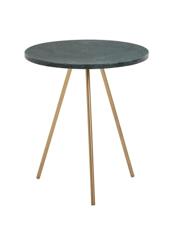 KADIMA DESIGN Beistelltisch aus echtem Marmor, Green & Gold Design, robuste Metallbeine