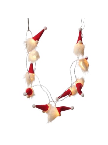 MARELIDA LED Lichterkette Wichtel 10 Weihnachtswichtel L: 1,3m in rot, weiß