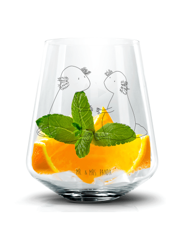 Mr. & Mrs. Panda Cocktail Glas Axolotl Liebe ohne Spruch in Transparent