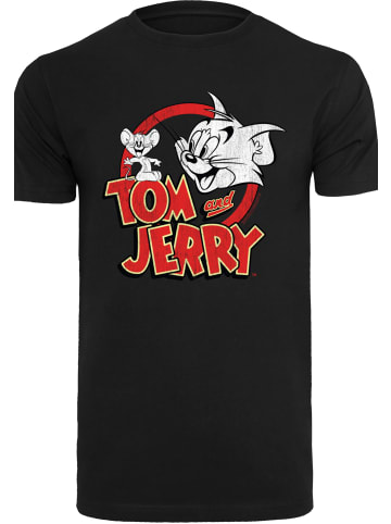 F4NT4STIC T-Shirt Tom und Jerry Distressed Logo in schwarz