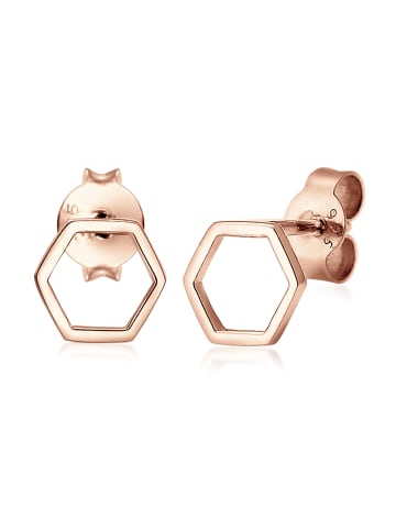 Elli Ohrringe 925 Sterling Silber Geo, Hexagon in Rosegold