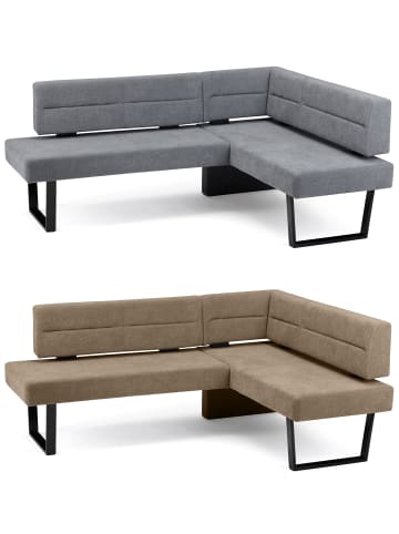 58 aufm Kessel ECKBANK Doralyn für 5 Personen Metall+Microfaser Schwarz/Grau