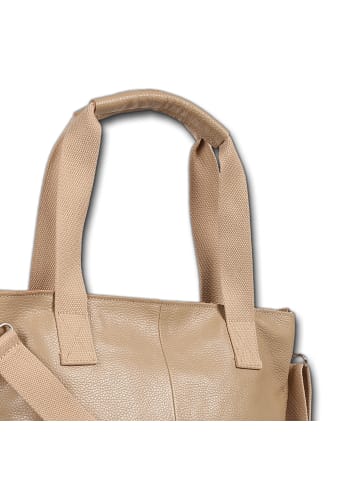 Toscanto Toscanto Schultertasche, Shopper Leder taupe, beige ca. 44cm