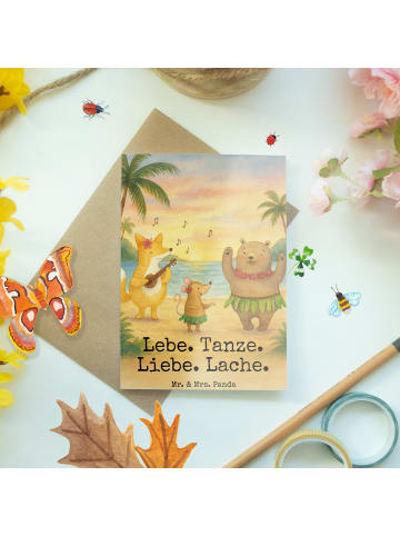 Mr. & Mrs. Panda neujahrskarte Waldtiere Aloha Design mit Spruch in Weiß