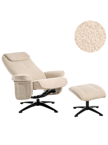 Beliani 2-tlg Fernsehsessel GERAS in Beige/Schwarz
