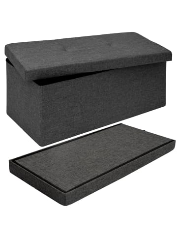 DuneDesign Sitzbank mit Trennwand 76x38x38 cm faltbar Grau grau
